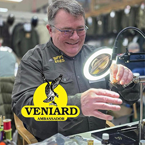 Flies by By Donald Stewart Fly Dresser tying at The Irish Fly Fair 2025