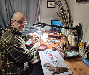 Milan Murín Fly Dresser tying at The Irish Fly Fair 2025
