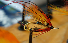Flies by Owen Trill Fly Dresser tying at The Irish Fly Fair 2024